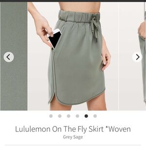 Lululemon On the Fly Skirt Woven  sz-2.. Grey Sage